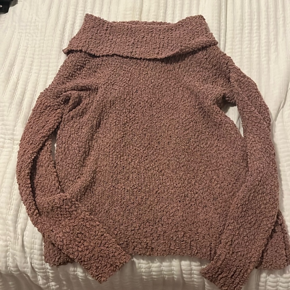 Pink Rose Mauve Cowl Neck Sweater